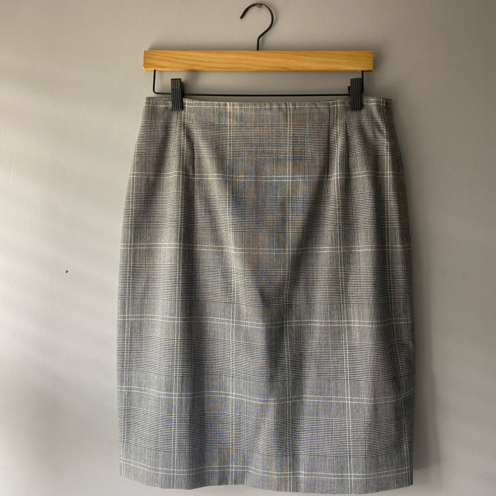 Jones New York | Gray Plaid Pencil Skirt